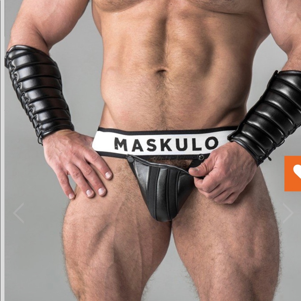 Maskulo Armored Black Jockstrap. Medium